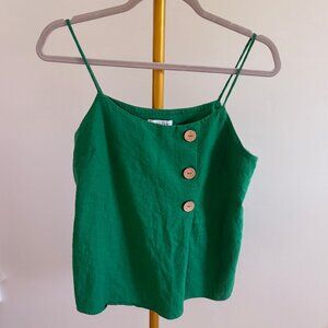 Topshop Linen Green Tank Top Size 8